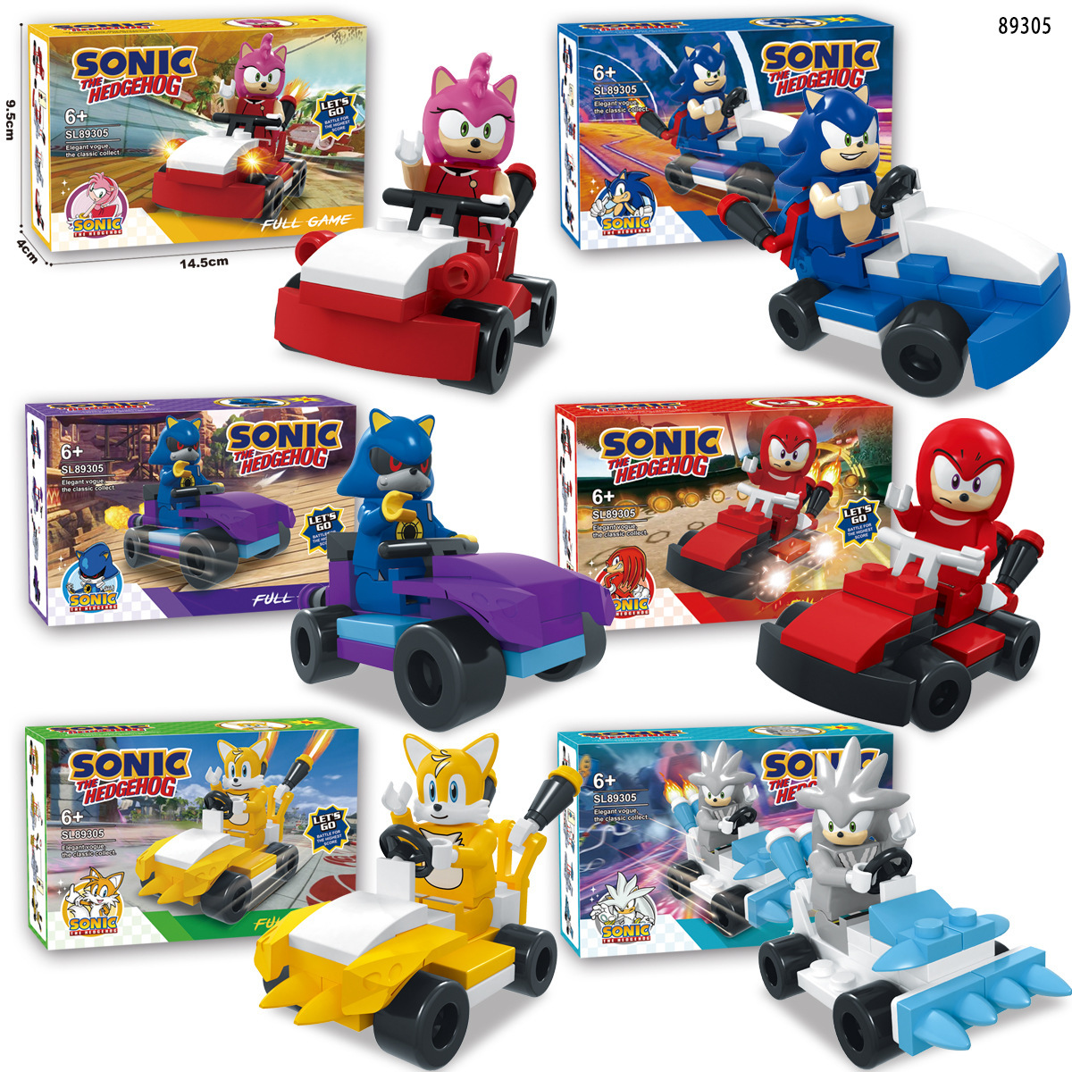 Sonic The Hedgehog Cycle Racing Building Blocks Model Set Small Particles Anime Cartoon Assemble Bricks Educational Games Toys. 