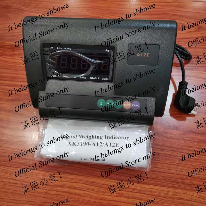 EnglishVersion XK3190-A12+E Platform Scale LED Display RS232 type  Weight Indicator load meter controller XK3190-A12E-Euro Plug (220V). 
