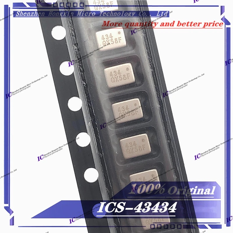 1pcs//LOT ICS-43434 43434 434 ICS-43432 43432 432 QFN-6 Digital I2S output bottom port microphone New original. 