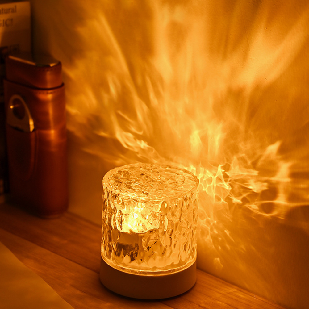 LED Water Ripple Night Light With Remote Control 16 Colors Available Touch Control Multifunctional Projection Lamp (85 x 85 x 95mm). 