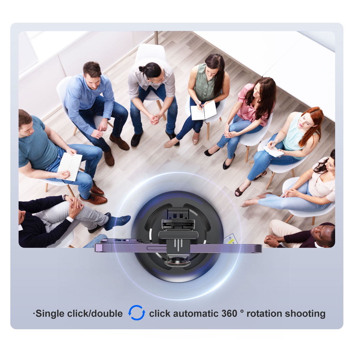 Mini Handheld Gimbal Stabilizer Detachable Clip Smart Face Tracking Wireless Selfie Stick Tripod with Light. 