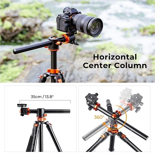 K&F Concept KF09.112 T255A3 Aluminum Overhead Ball Head Tripod with Monopod. 