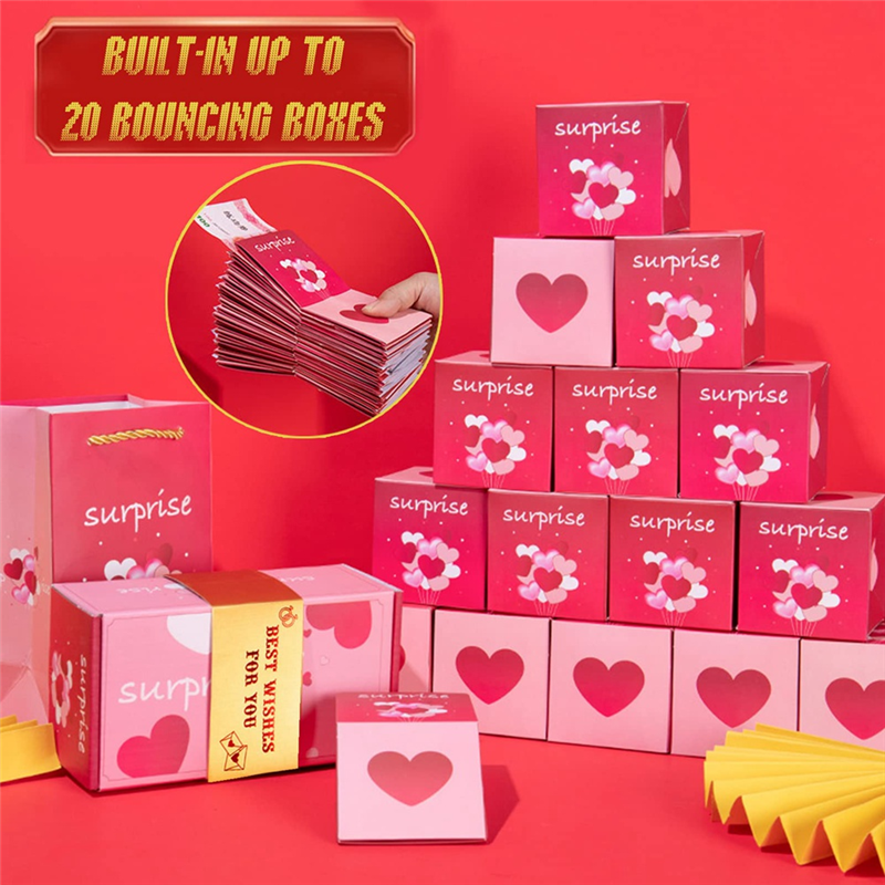 Exploding Gift Box Money Up Surprise Birthday Prank Box Chinese Red Envelope Easy to Use A. 