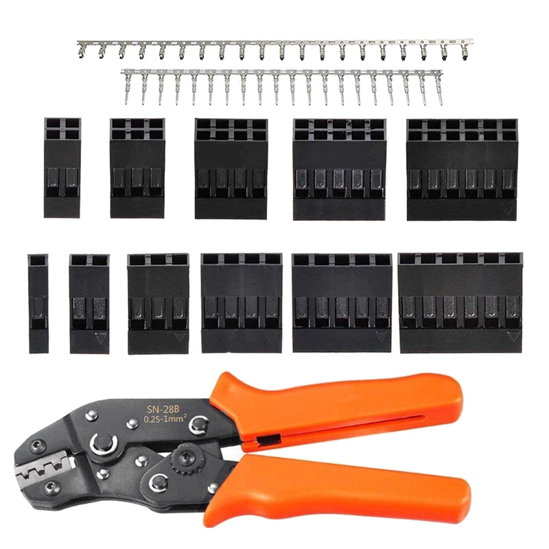 620Pcs Dupont Connector Kit with Wire Crimper Plier 2.54Mm Pitch 1/2/3/4/5/6 Pin JST SM and 2.54 Mm JST XH Male/Female. 