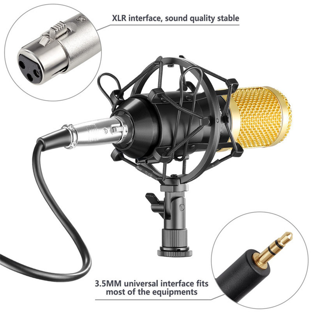BM800 Mikrofon Condenser Sound Recording BM 800 Microphone With Shock Mount For Radio Braodcasting Singing Recording KTV Karaoke. 