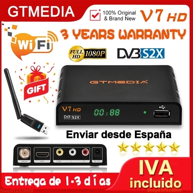 GTMEDIA V7S2X V7 HD başbakan ECAM IKS uydu TV alıcısı DVB-S2X S2 dekoder Tuner Ecam CS protokolü 1080P H.265 dahili 2.4G. 
