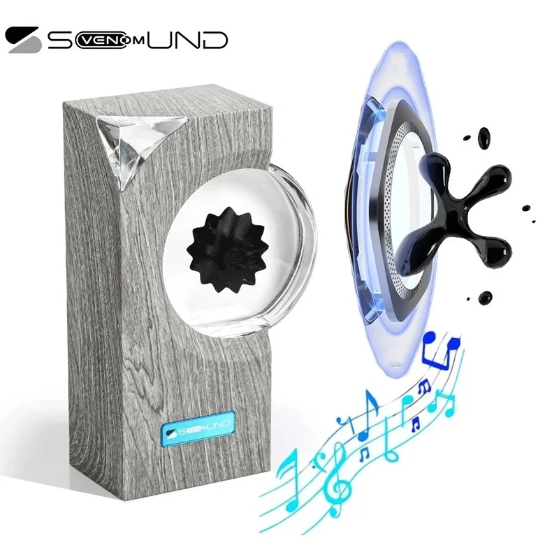 Venom Music Rhythm Light Wood Magnetic Fluid Pickup Desktop Speaker Partner Music Pickup Creative Ornaments Decompression Toy