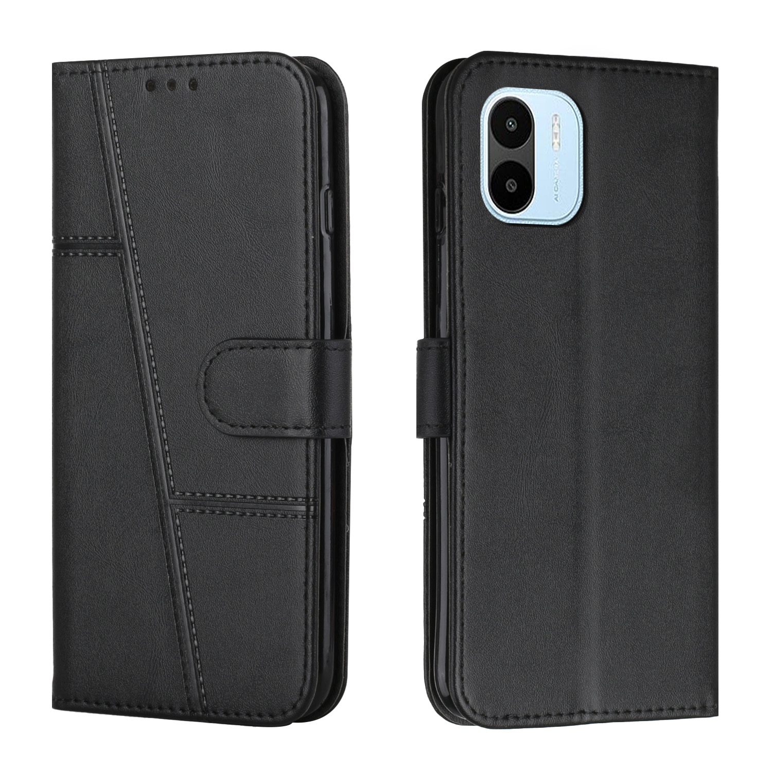 lthmy for Xiaomi Redmi A1/Redmi A2 cover premium leather wallet case magnetic shock absorbing flip case with lanyard