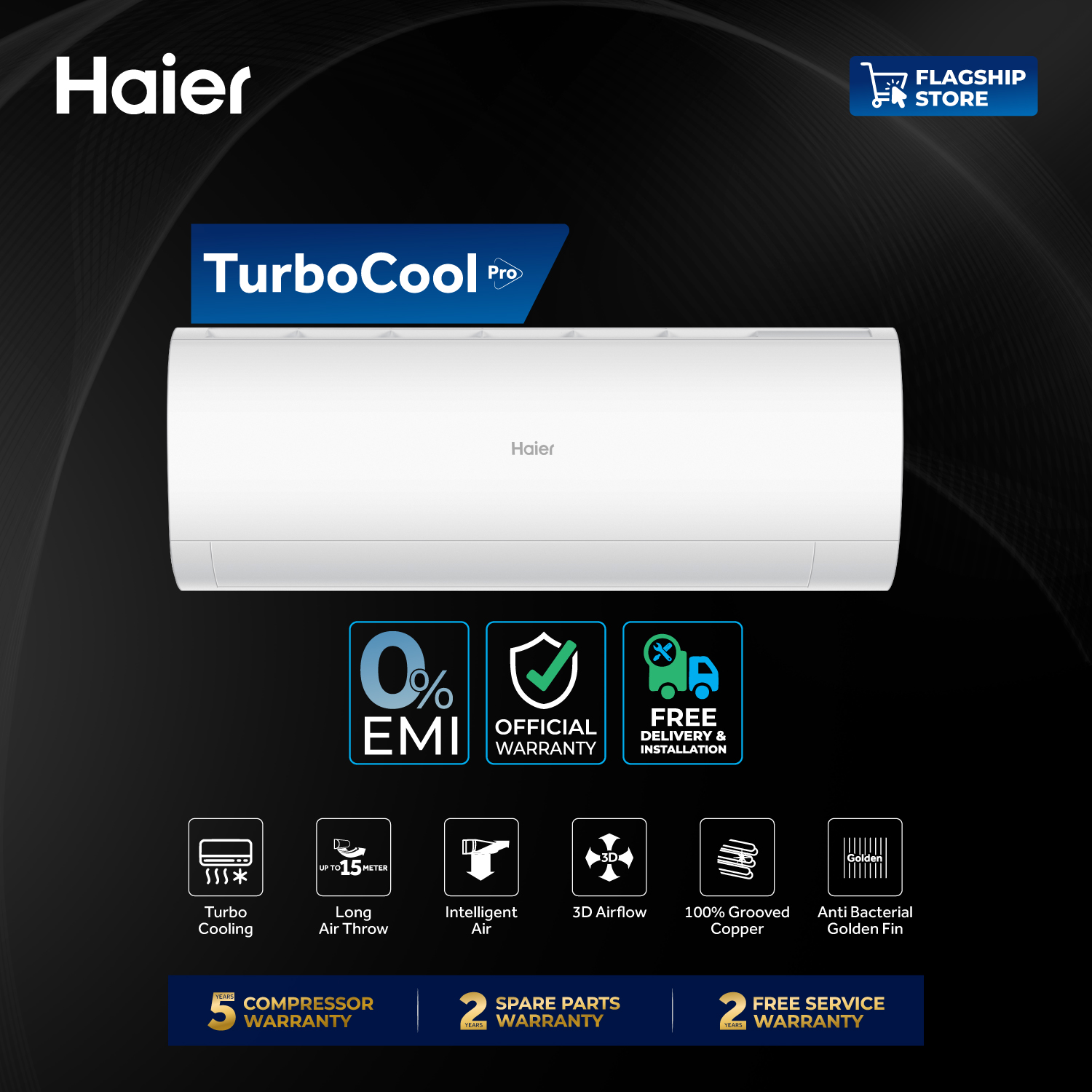 Haier 2 Ton Non-Inverter TurboCool AC [HSU-24TurboCool(FIX)(Pro)]