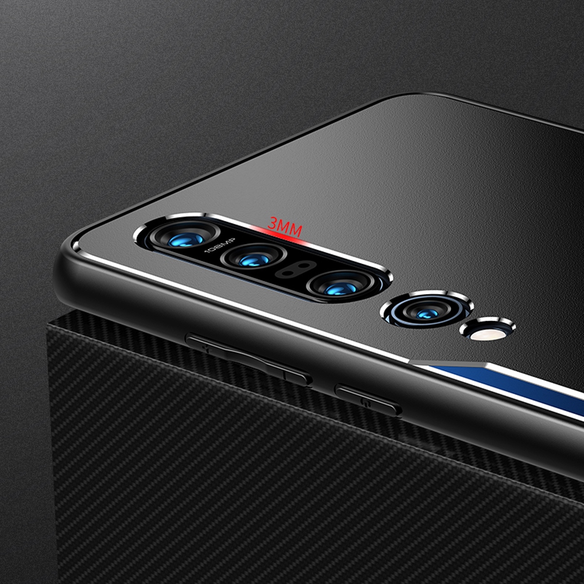 For Xiaomi Mi 10 5G Electroplated Metal Back Panel Soft TPU Bumper Double Shockproof Protective Cover Compatible case. 