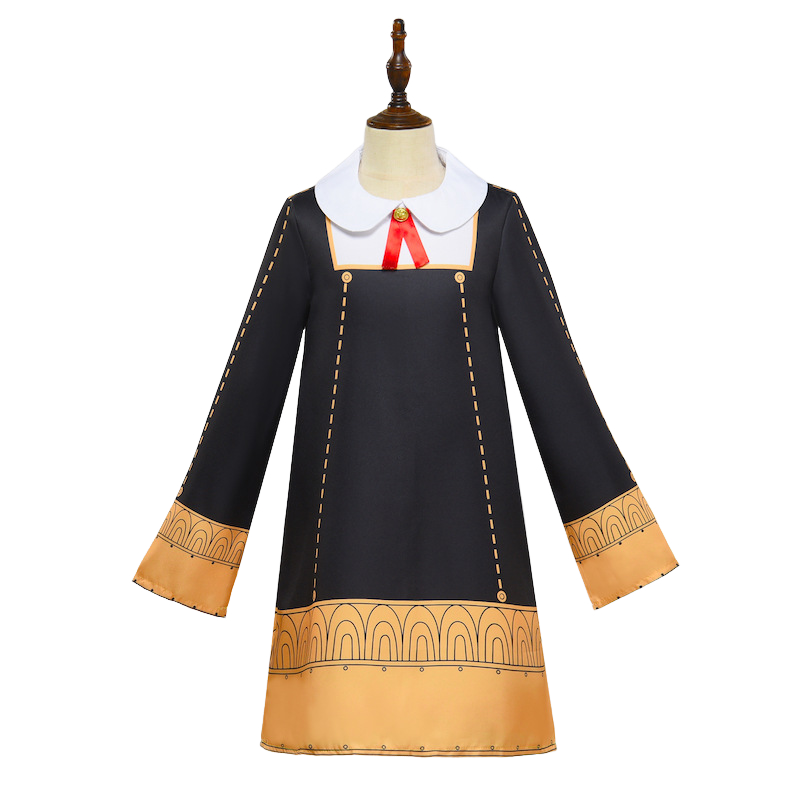 Anime Family Cosplay Costume for Girl Halloween Anya Forger Cosplay Uniform+Headwear+sock Suit For Ania Black Yellow Dress. 