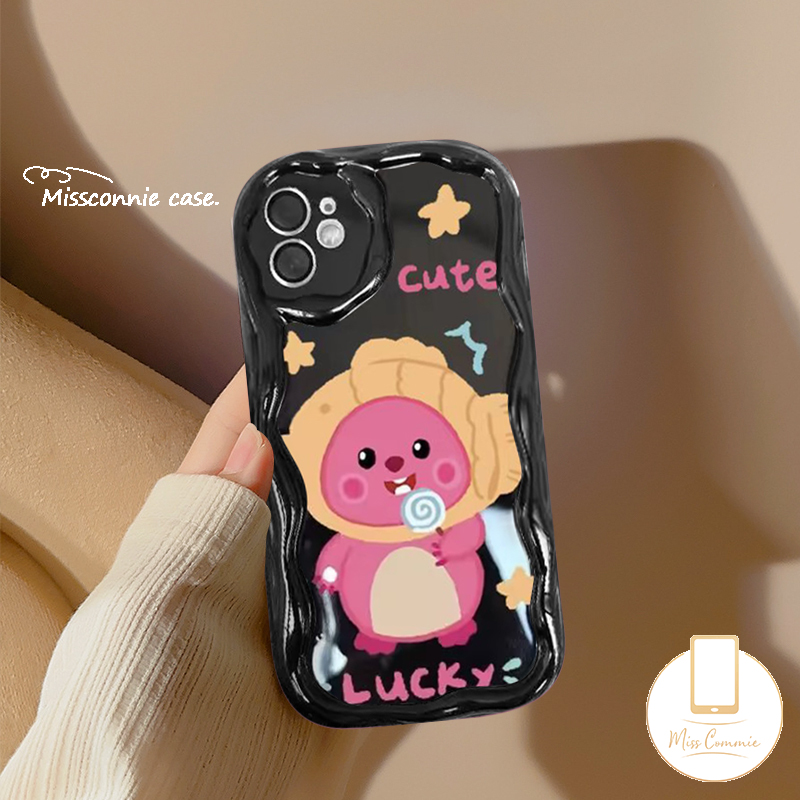 MissConnie Creative Cute Clownfish Little Beaver Loopy 3D Wavy Curved Edge Phone Case Compatible for IPhone 7Plus 15 14 11 13 12 Pro Max XR X XS MAX 6 15 8 7 6S Plus SE 2020 Shockproof Cover. 