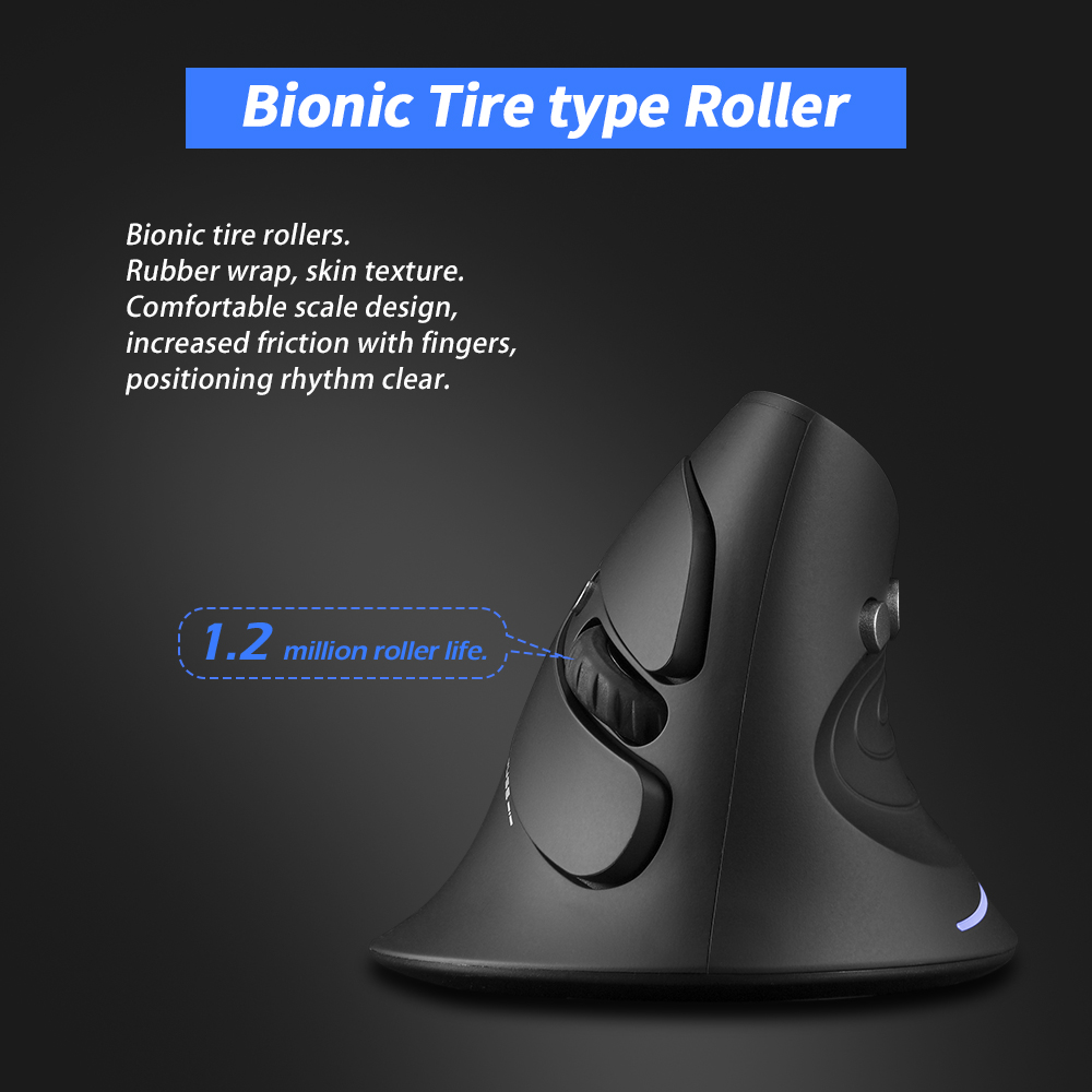HXSJ Zelotes F-17 Vertical Mouse 2.4Ghz  Gaming Mouse 6 Keys Ergonomic Optical Mice With 3 Adjustable Dpi For Pc Lapt-op. 
