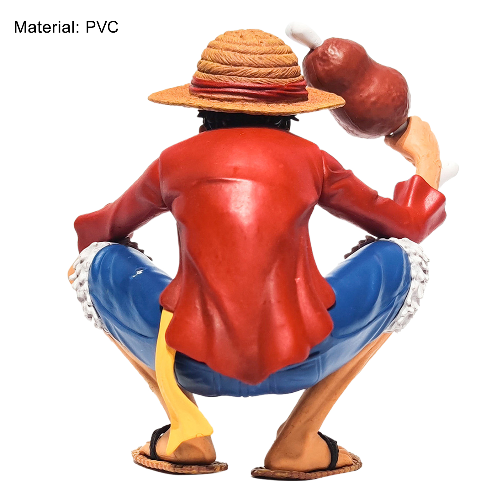 Figurine Model Wear-resistant One Piece Anime Squatting Luffy Desktop Decoration. 