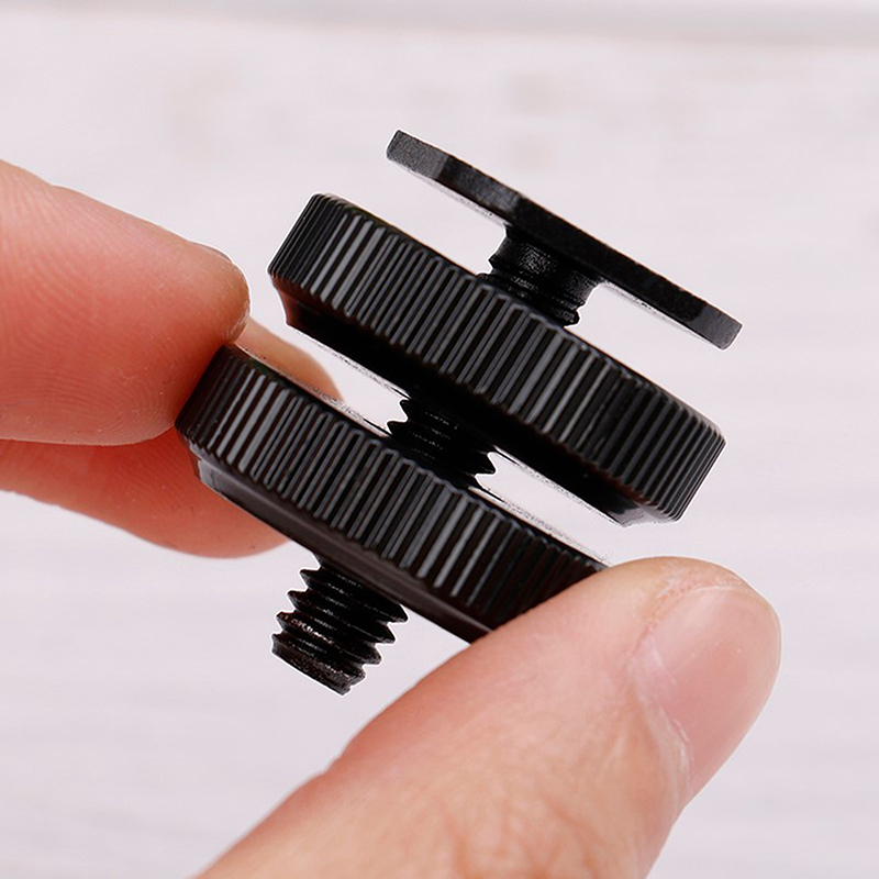 1/4 Hot Shoe Mount Phone Holder Dual Nut Cold Shoe Adapter Bracket Accessories. 