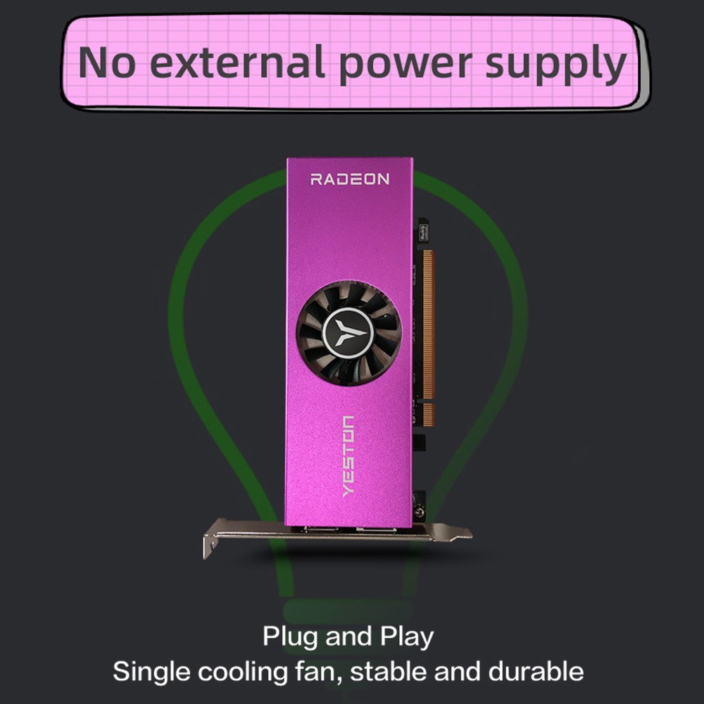 Yeston RX6400-4G graphics card 4K output - purple. 
