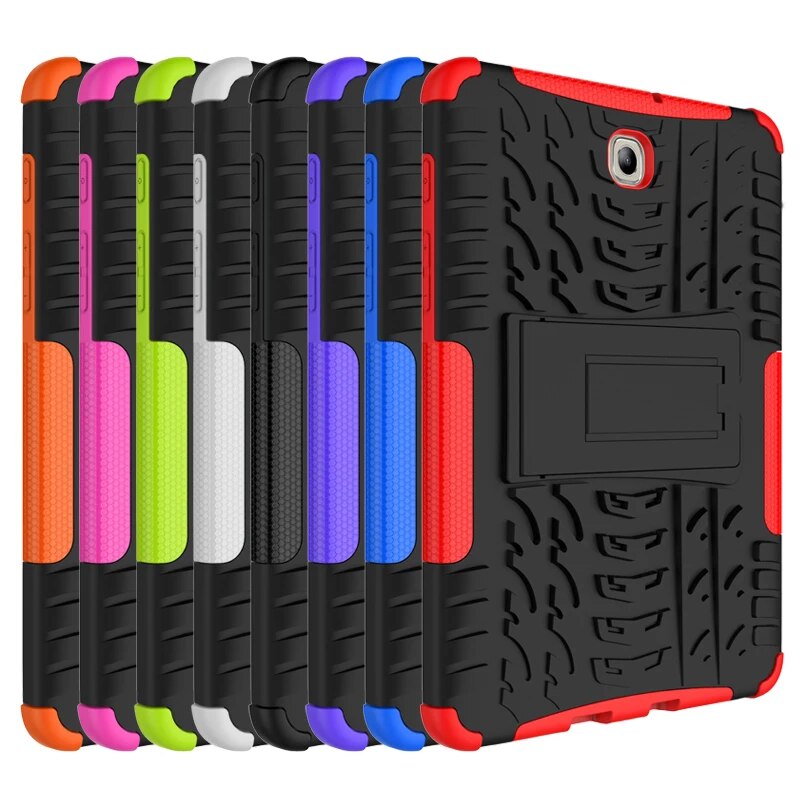 Hard Back Silicon Case for Samsung GALAXY Tab S2 8.0 T710 T715 T713 T719 Tablet Cover Shockproof Heavy Duty Hang Stand Funda. 