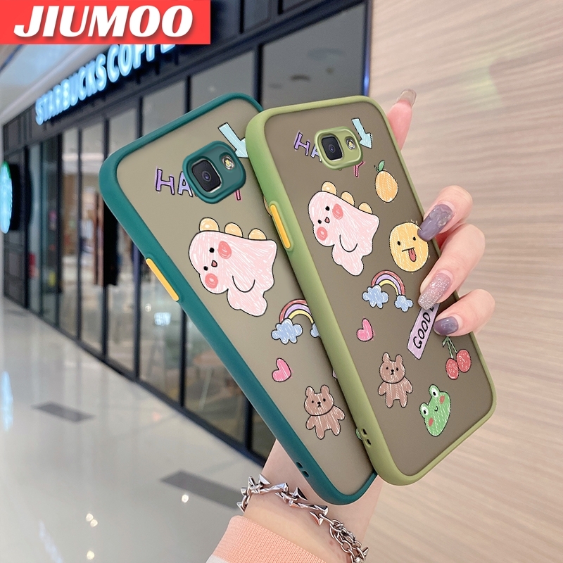 JIUMOO For Samsung J5 2015 Samsung J5008 Samsung J5009 Case Cartoon Cute Dinosaur Frosted Transparent Back Cover Lens Camera Protect Phone Case Silicone Edge Full Cover Casing Hard Cases. 