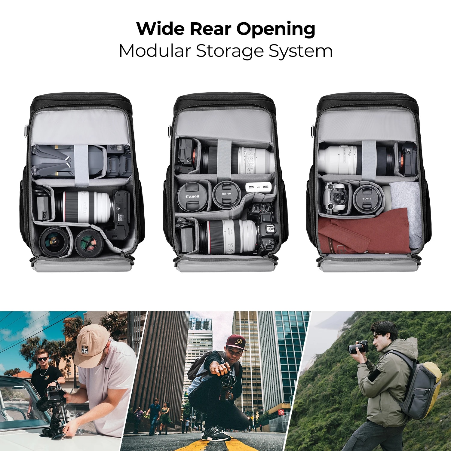 K F Concept 16Inch Alpha Backpack Air 25L Professional Photography Backpack,City Commute Backpack,Camera Bag Can Carry A Tripod. 