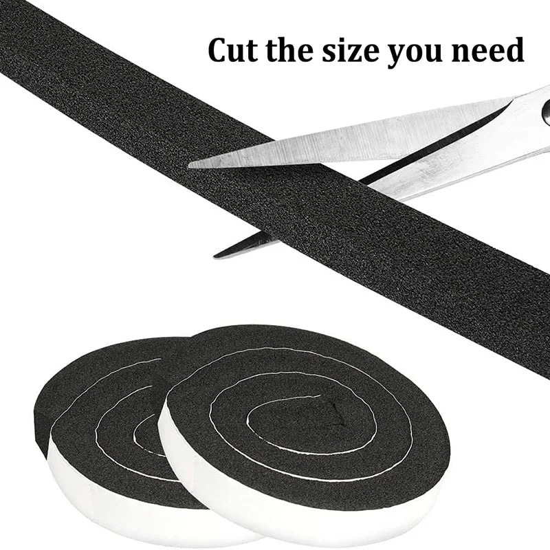 4M（2 Roll） Air Conditioner Insulation Foam Tape Sponge Window Sealing Strips Sound-Proof Weather Stripping Door Seal Gap Blocke. 