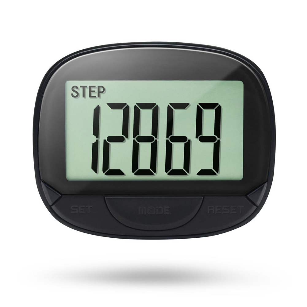 Clip-On Pedometer Electronic Pedometer Digital Display Simple Step Tracker Large Screen Multifunctional for Outdoor Sports
