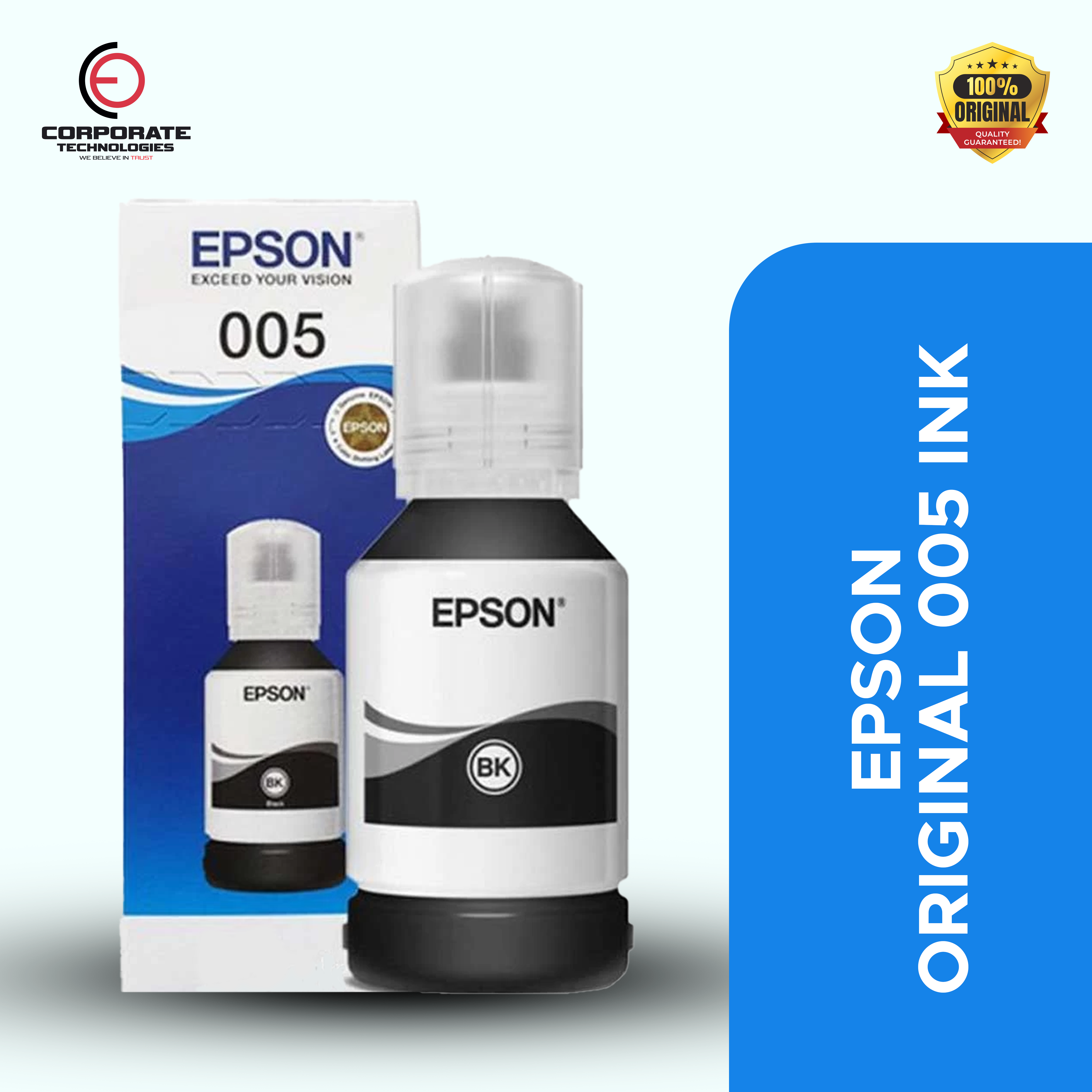 Epson Original 005 120 ml Black Ink Bottle,Compatible with M1100, M1120, M1140, M2140, M3170 Ink Printers