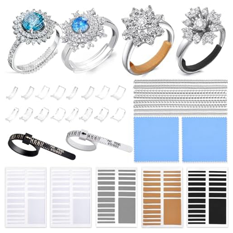 for Loose Rings- 1 Set Ring Size Adjusters Set Invisible Ring Adjuster, Ring Size Measuring Tool Set