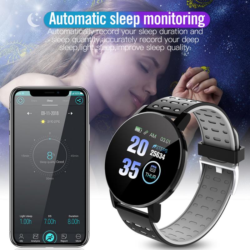 New 119Plus Smart Watch Men Blood Pressure Smartwatch Women Watch Sport Tracker WhatsApp For Android Ios PK B57 116 D13 M4. 