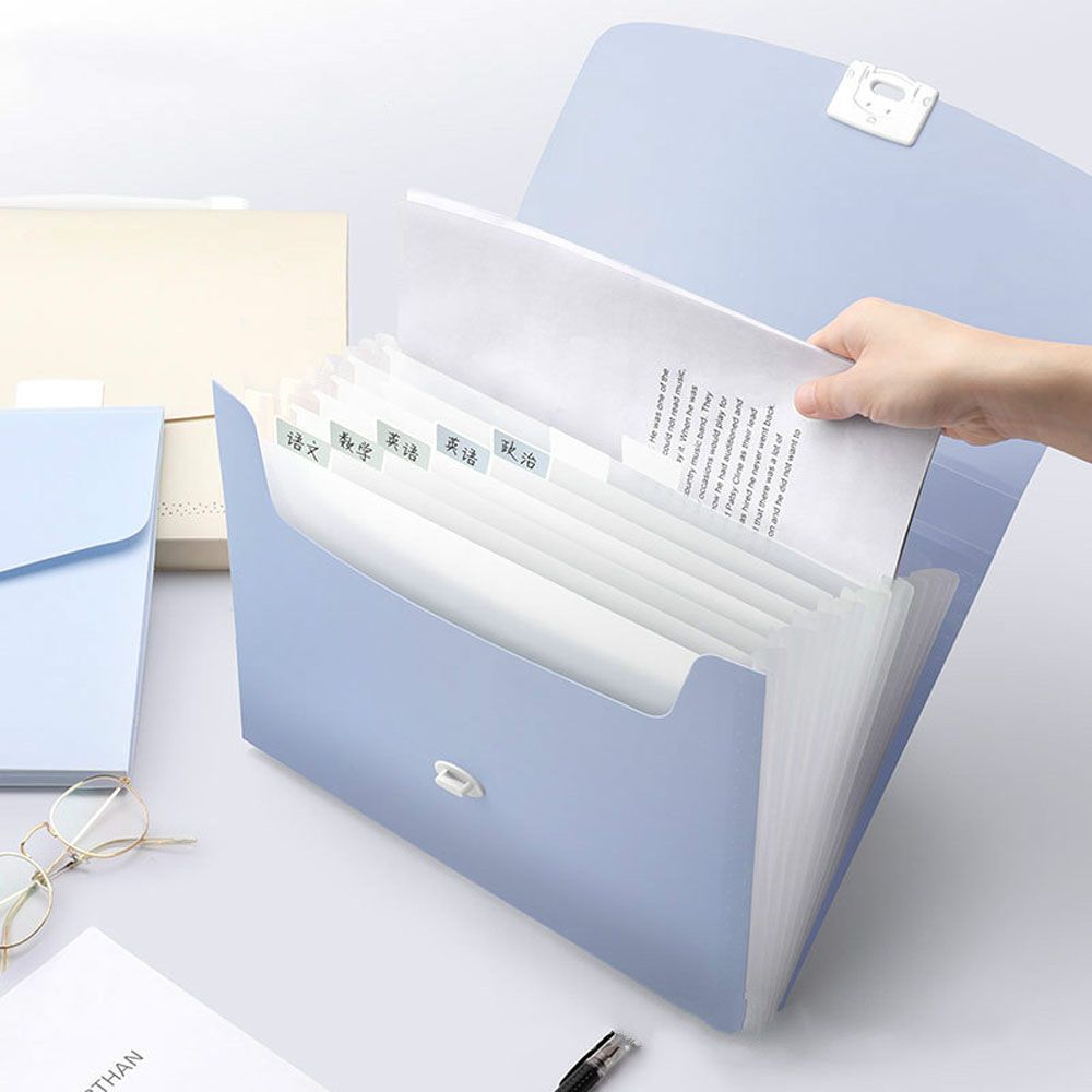 WENQI Large Capacity 5/13 Grids Storage Holder Organizer Office Supplies Office Document Organ Box Bag Handheld File Folder Filing Products File Folder. 