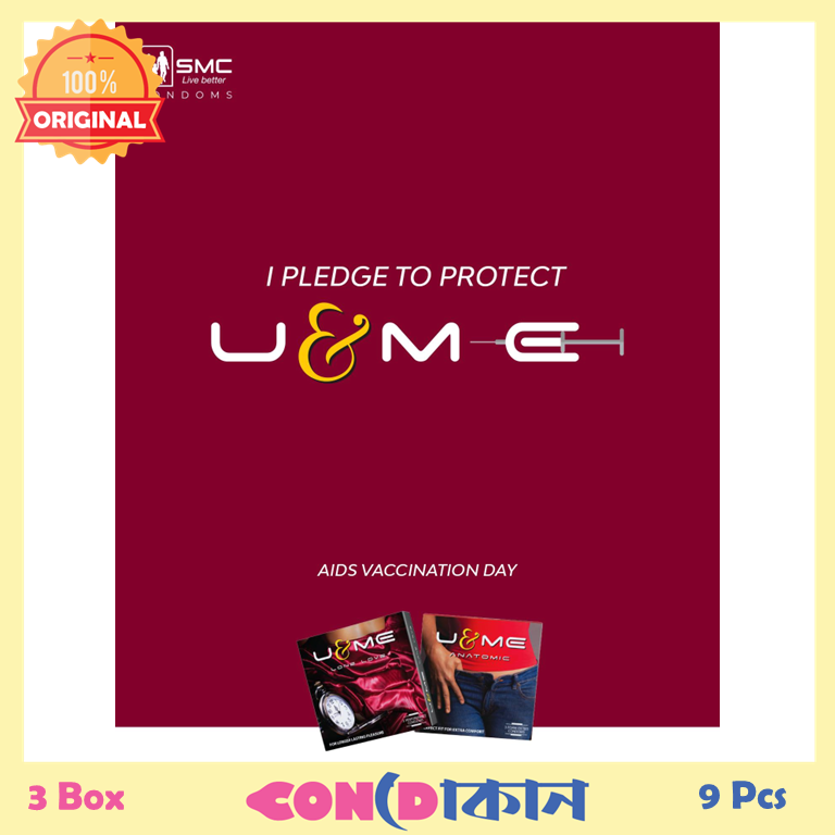 U&Me Anatomic Condom 3 Box (9 Pcs). 