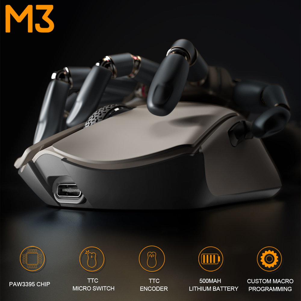Darmoshark M3 Official Store Gaming Mouse Wireless Bluetooth 26K DPI PAM3395  Sensor TTC Micro Switch For Computer Laptop PC. 