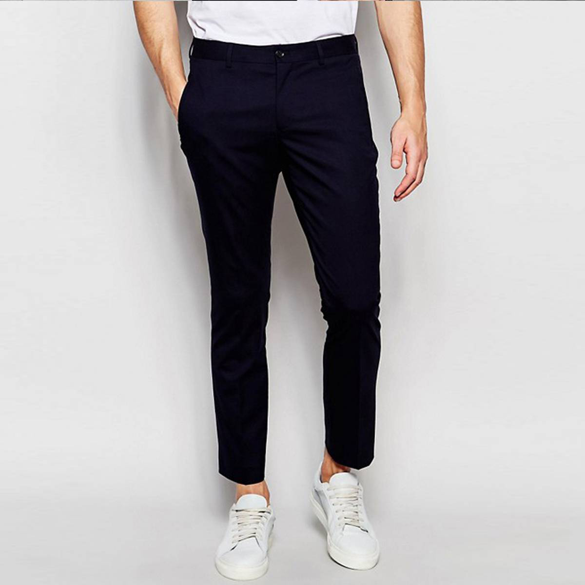 Nazara Slim-Fit Chino Gabardine Pants - Deep Black