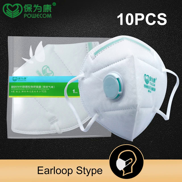 KN95 Mask POWECOM Reusable Face Masks with Breathing Valve 6 Layer Protection Dustproof Mouth Mask Activated Carbon Mascarillas. 