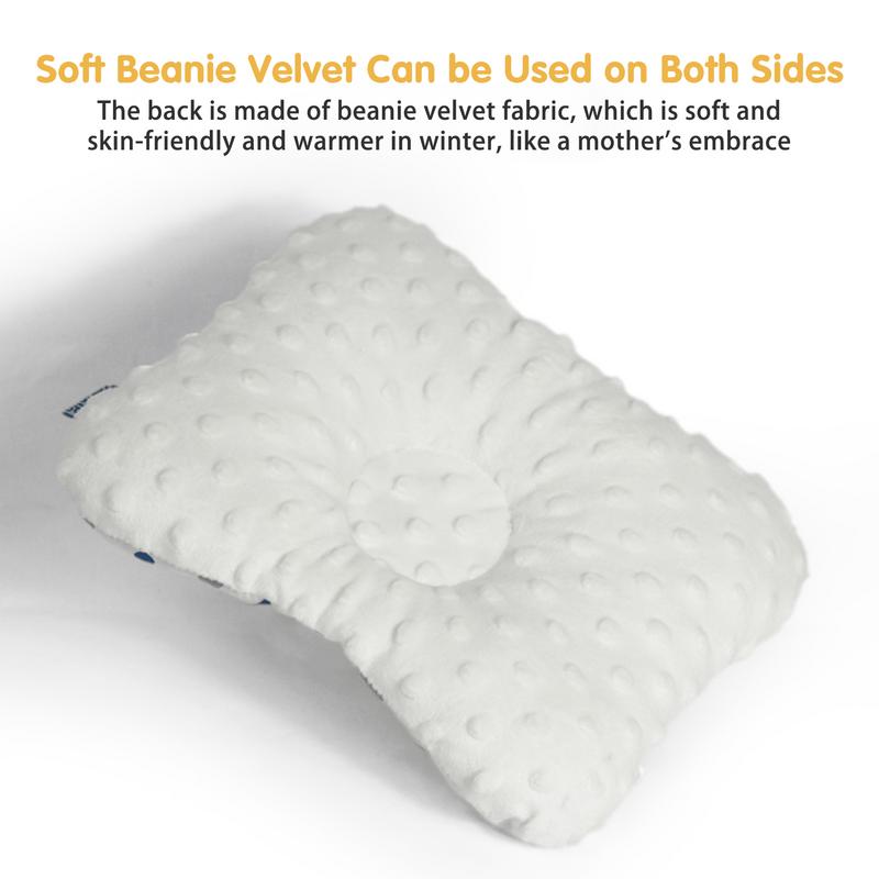 Newborn Baby Pillow Soft And Elastic Newborn Sleep Support Pillow Comfortable Memory Foam Head Protection Cushion For Babies 0-2. 