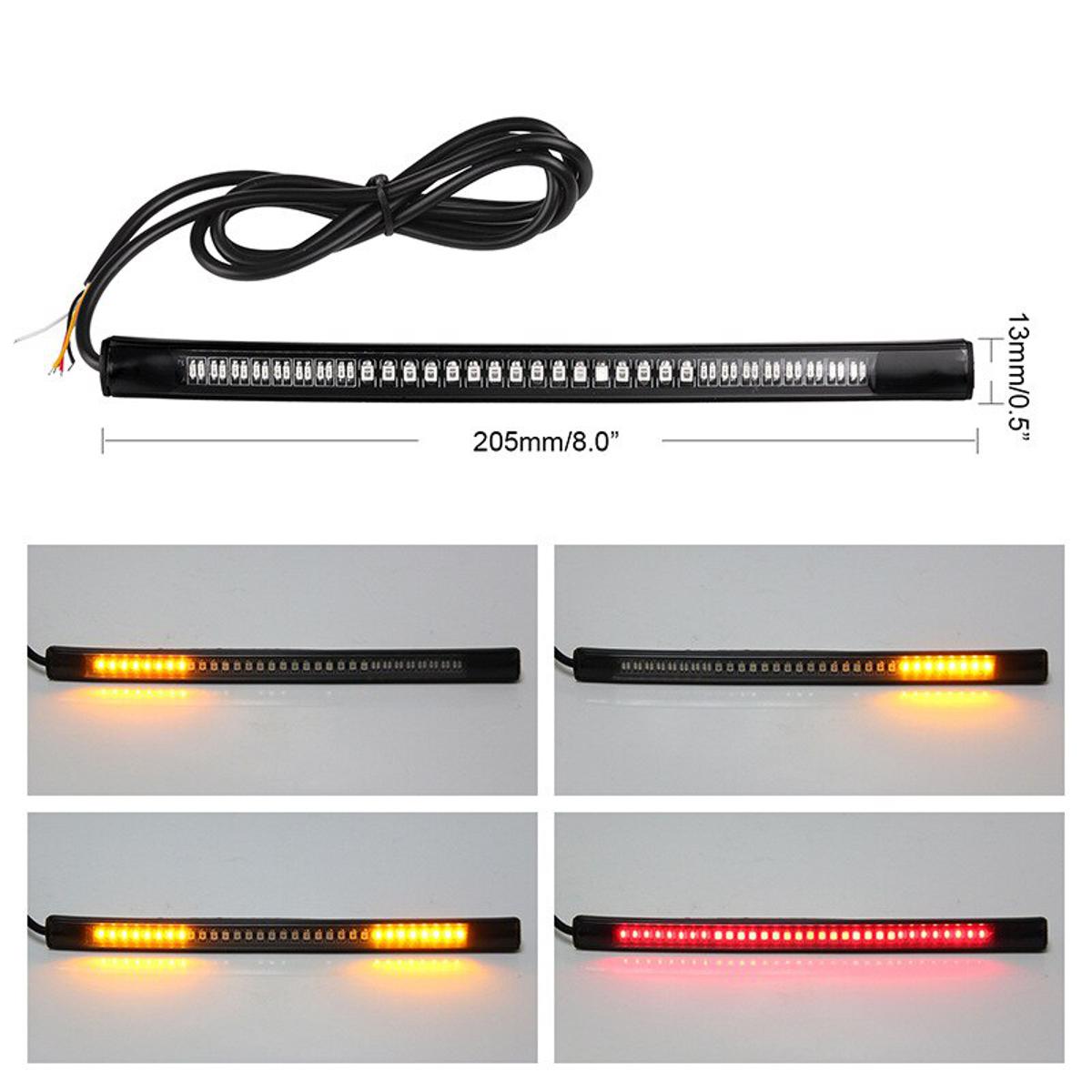 mtc48622 Universal LED Signal Lamp Car Motorcycle ATV Tail Light Strip Brake Turn Signal Stop Flexible Led Plate Light Cafe Racer