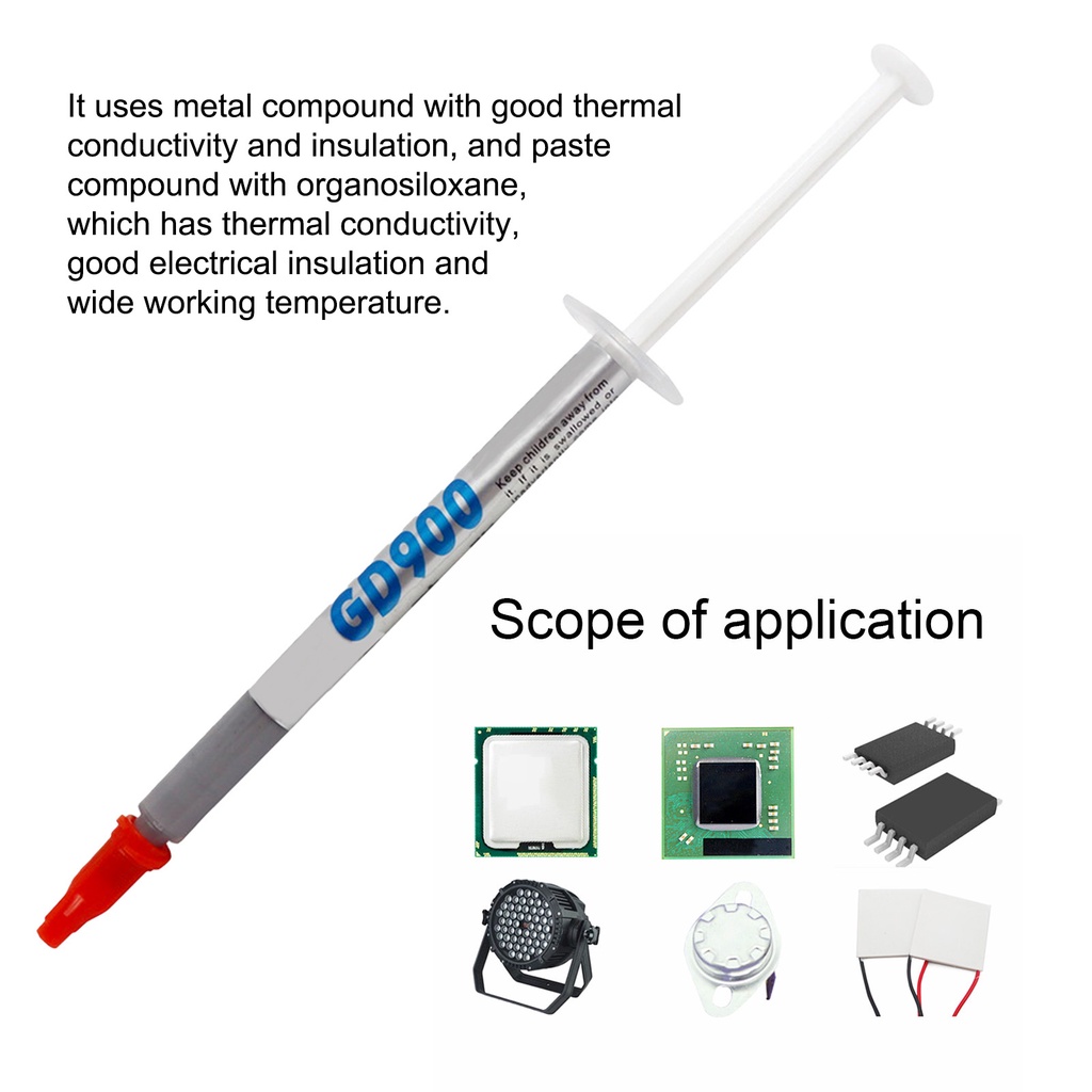 &lt;WholeSale&gt; 3Pcs GD900 Thermal Paste Effective Low Consistency Compound CPU 4.8WM-K Cooling Grease for Motherboard. 