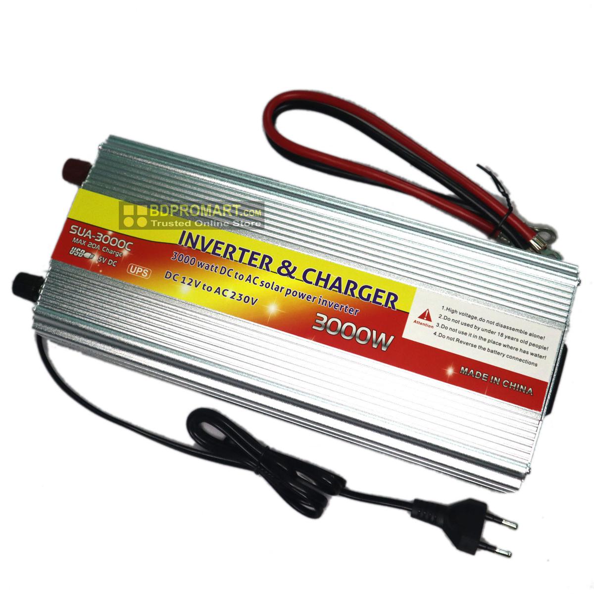 Experience Ultimate Power with the IPS Machine 3000W and 20A Battery Charger: Full Auto DC 12V to AC 220V Inverter & UPS
