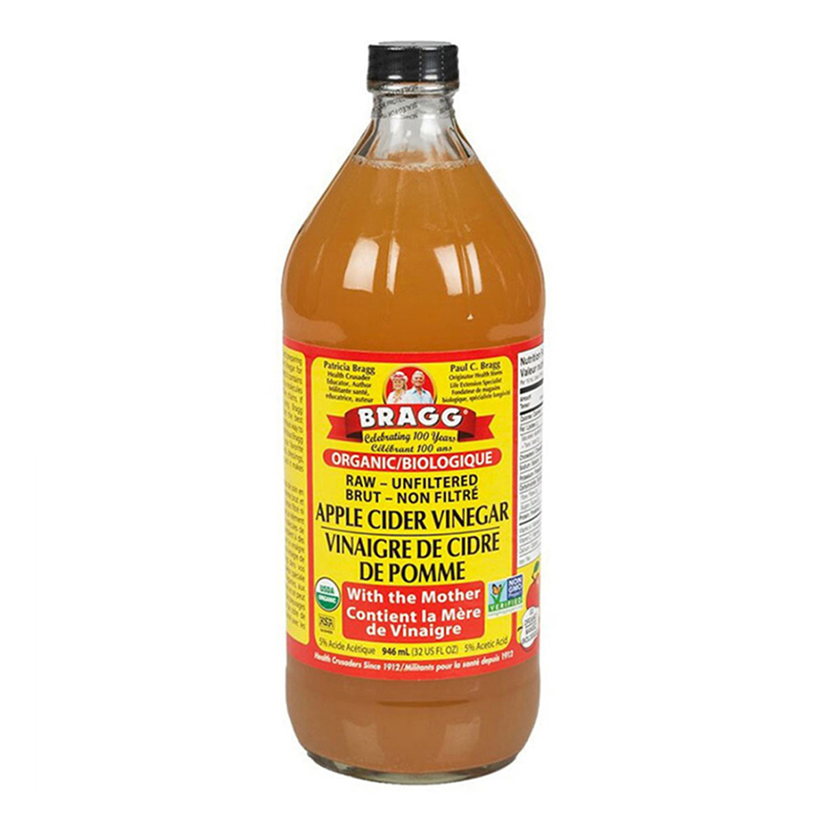 Bragg Organic Apple Cider Vinegar with The Mother (Raw - Unfiltered) - 946ml. 