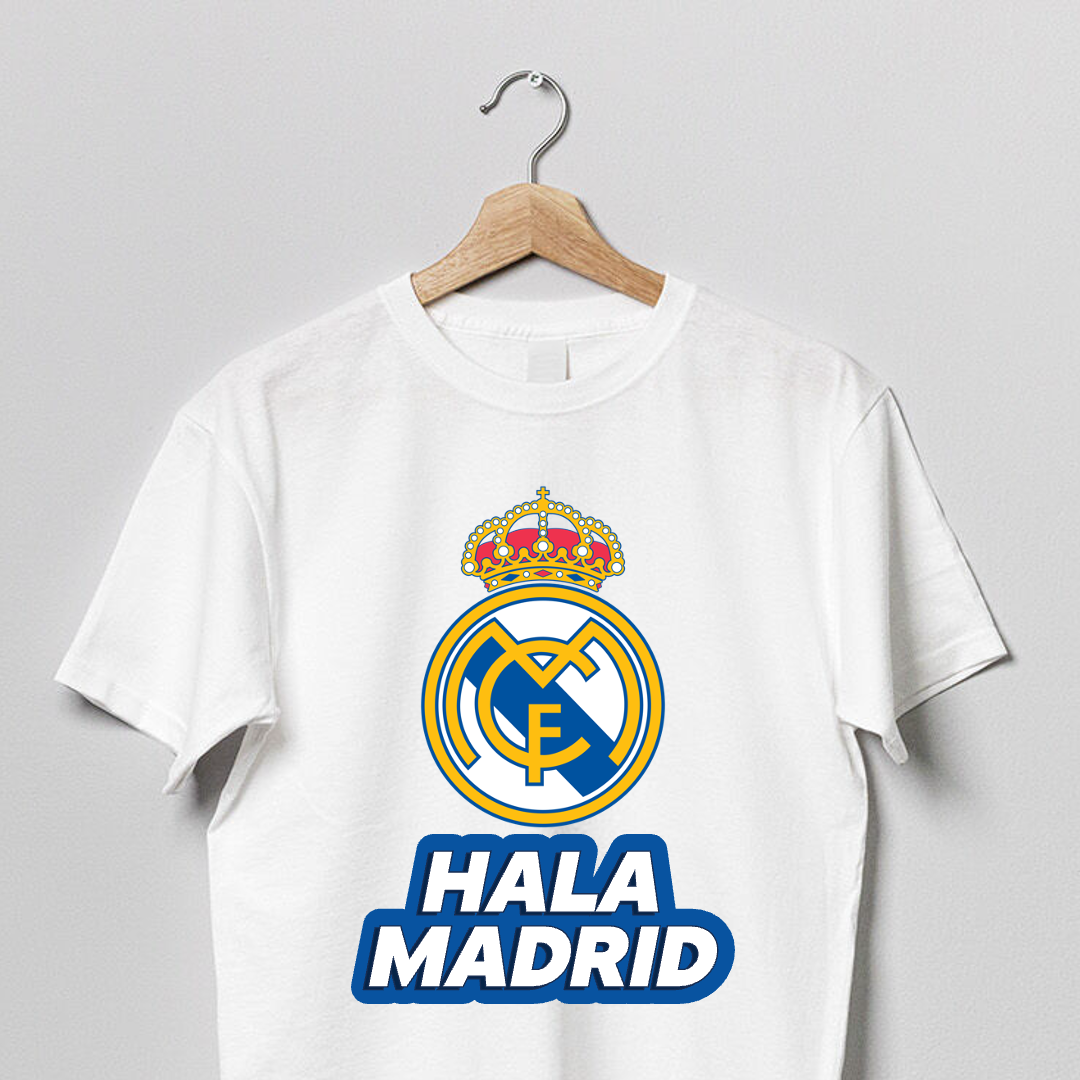 Hala Madrid - Round neck Premium T-shirt (100% Export quality cotton). 