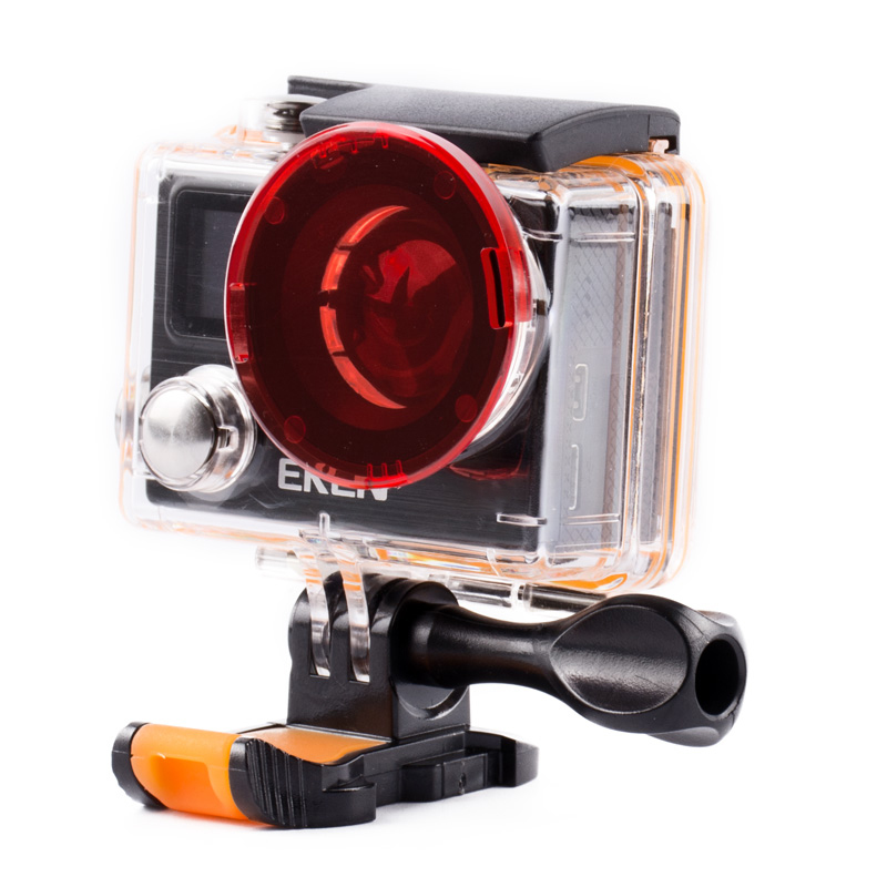 【YIYANGMAOYI111】Diving Filter with buoy For EKEN h9 h9r h3r w9s w9 Camera Waterproof Case Red Filter Lens Cap. 