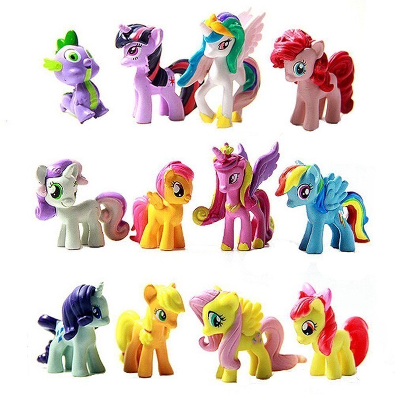 My Little Pony Figures Toys Mini Unicorn Fluttershy Rainbow Dash 12PC Bundle Set. 