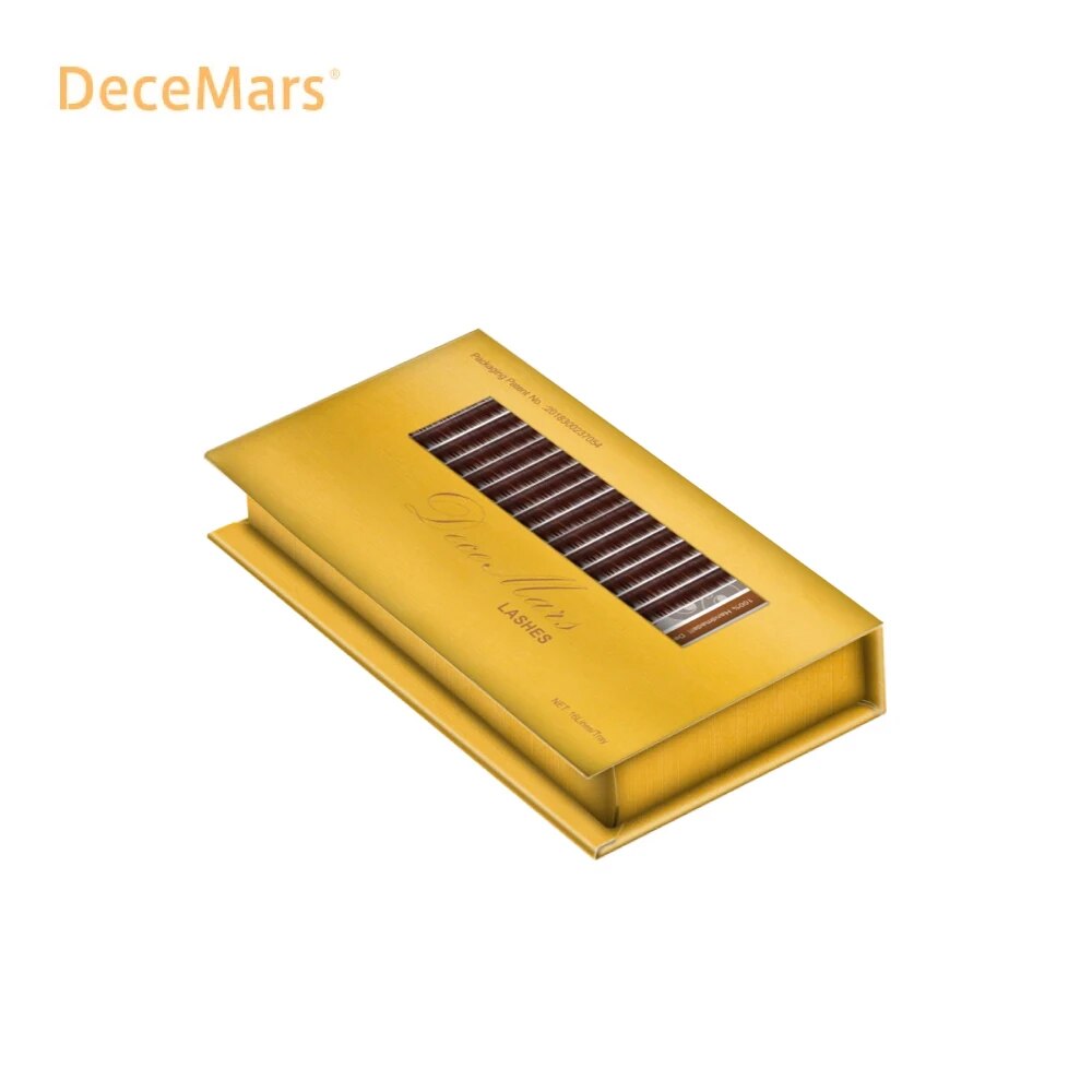 DeceMars Dark Brown Eyelash Extension JBCD Curl 8-15 Mix length Individual Auburn Eyelash Extension Brown Lash for Salon Use. 