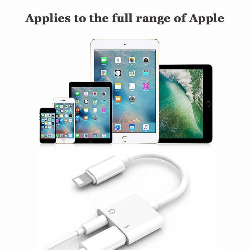 Dual Lightning Headphone Charge Adapter and Audio to 3.5mm Port Charger for iOS 10 and 11.3. 