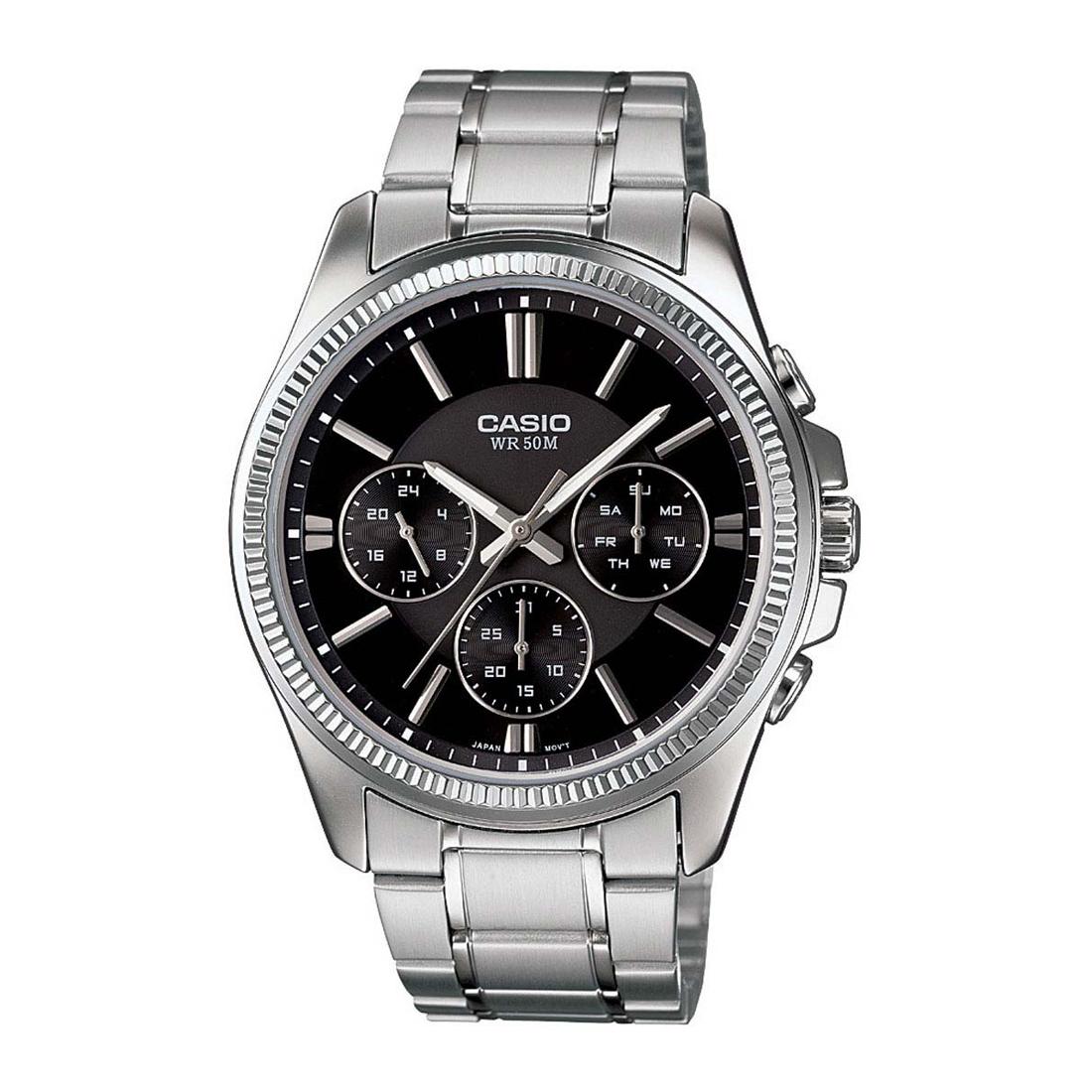 Casio Enticer MTP-1375D-1AVDF Analog Wrist Watch For Men - Silver. 