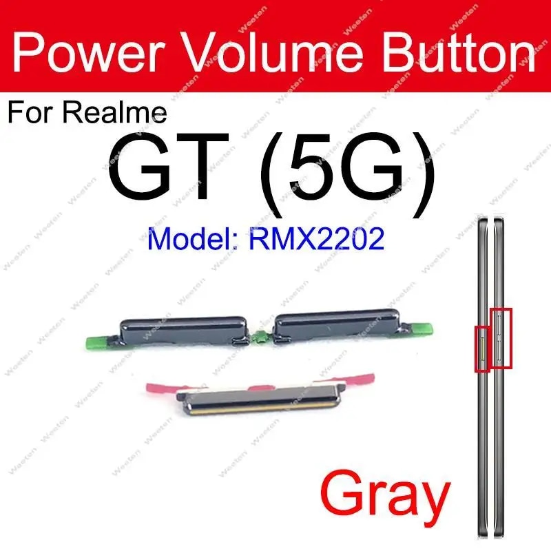 Power Volume Button For Realme GT 5G GT Neo 2 2T GT Master Explorer Side Power Volume Keys Small Buttons Flex Cable Parts. 