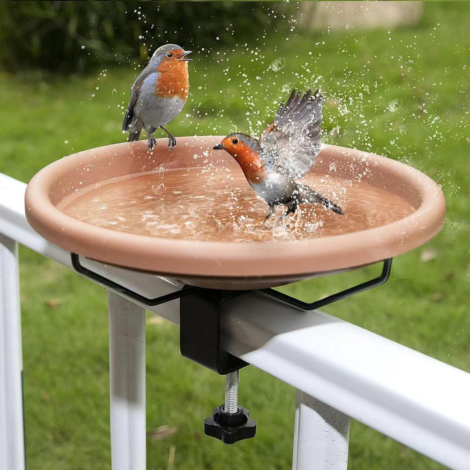 Bird Food Container Large Capacity Hummingbird Feeder Bird Bath Bowl with Adjustable Stand Easy Access Bird Feeder for Squirrel-proof Bird Feeder. 