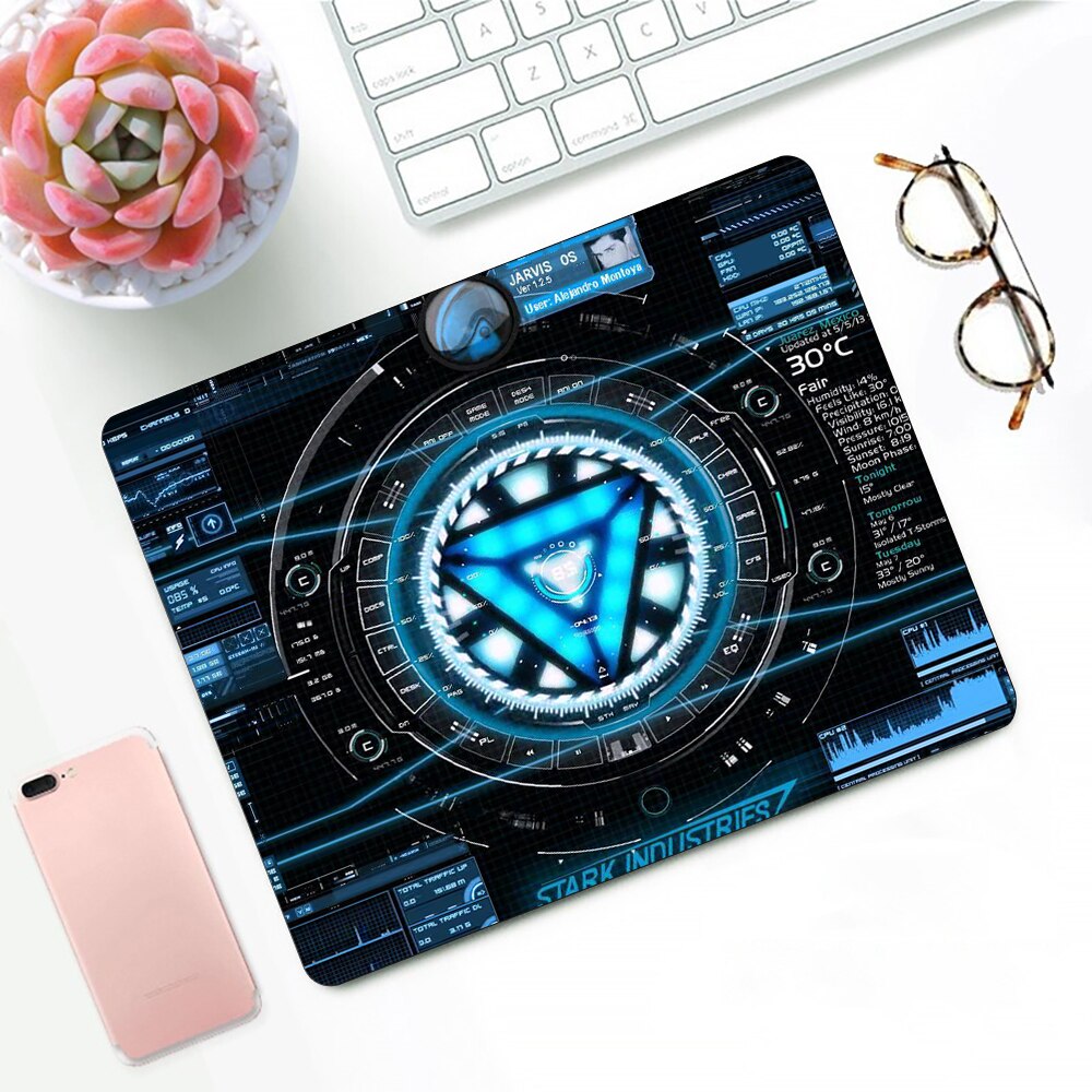 Marvel Iron Man Design Pattern Game mousepad Small Pads Rubber Mouse Mat MousePad Desk Gaming Mousepad Cup Mat. 