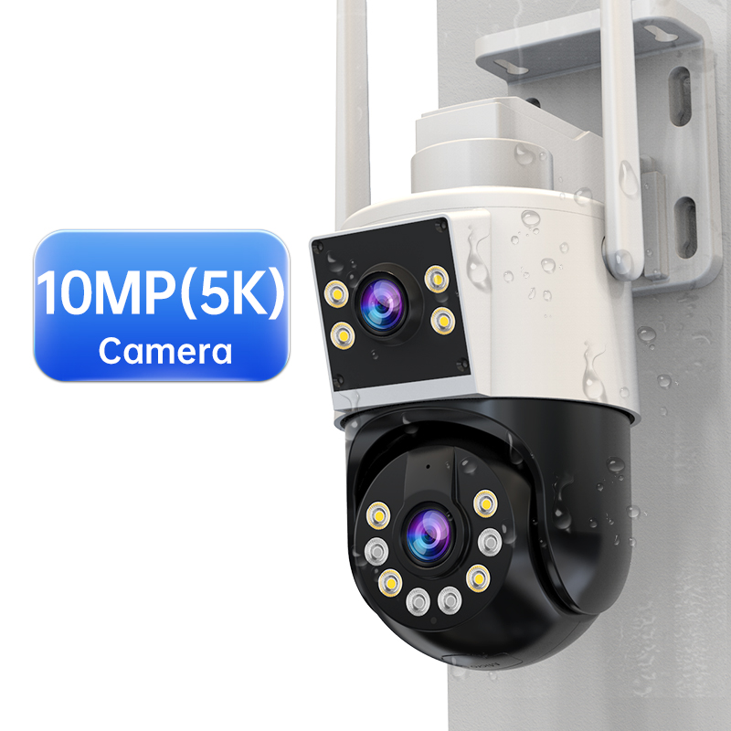 JOOAN 10MP 6MP PTZ Wifi Camera Outdoor Dual Lens Dual Screen IP Camera AI Tracking Security Protection CCTV Surveillance Camera. 