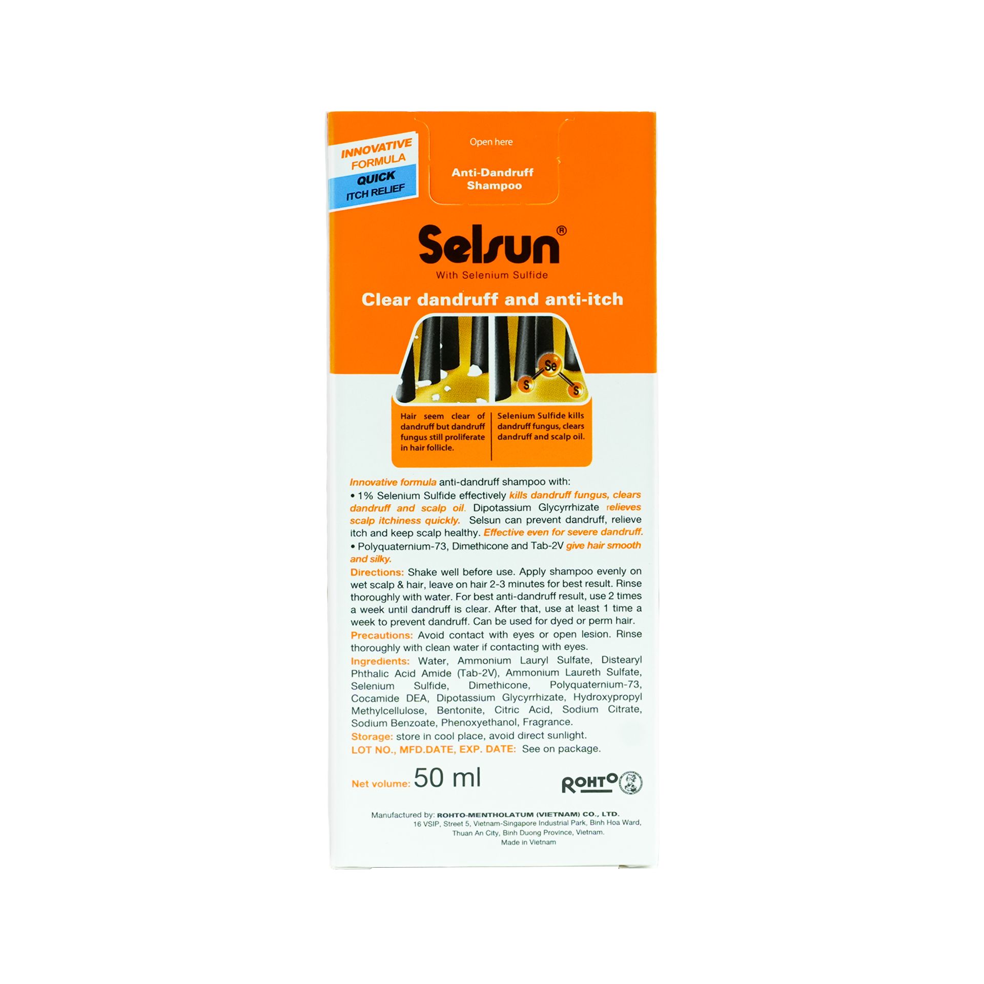 Rohto Selsun Anti Dandruff Shampoo with Selenium Sulfide 50ml. 
