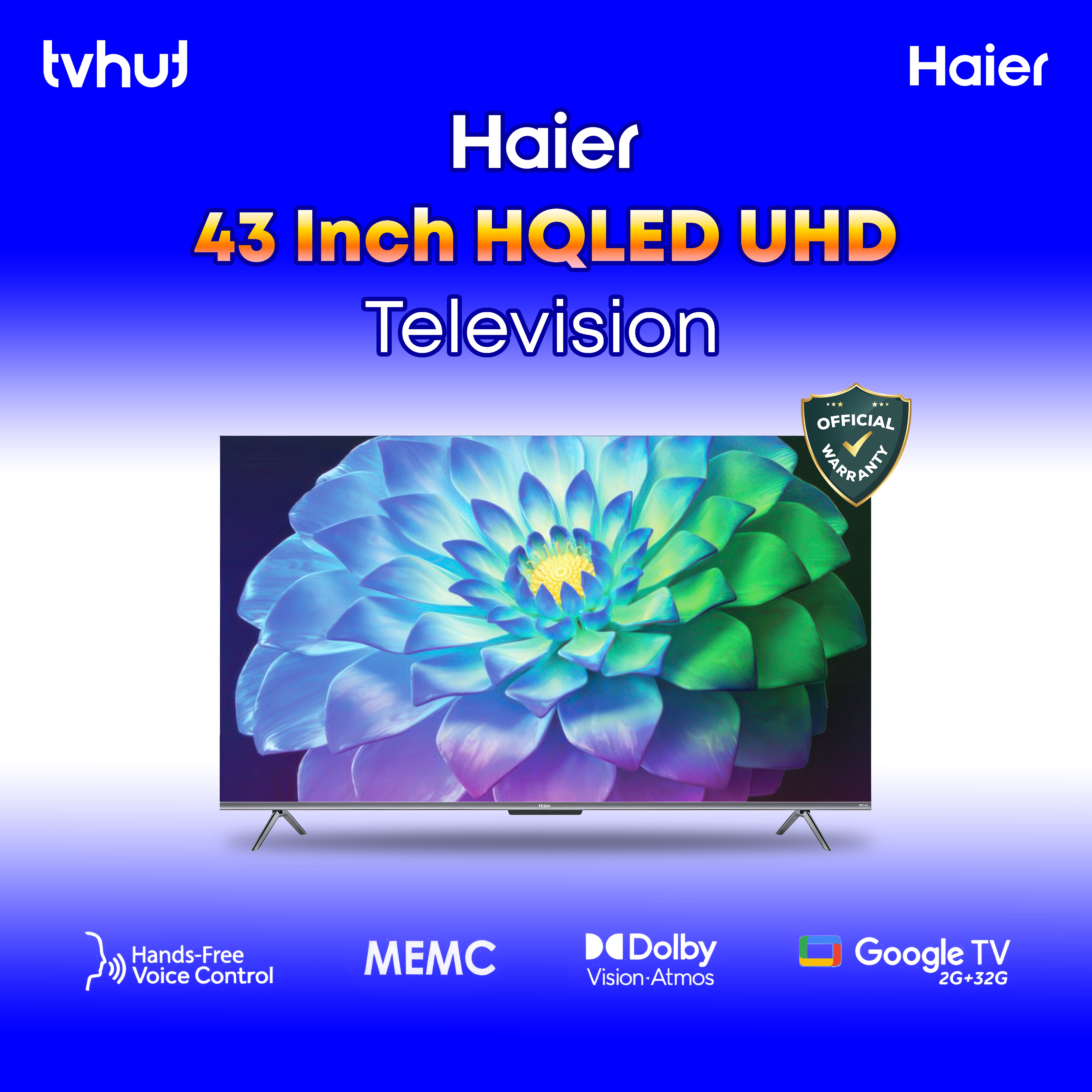Haier H43P7UX 43 Inch 4K UHD Google TV With Official Warranty